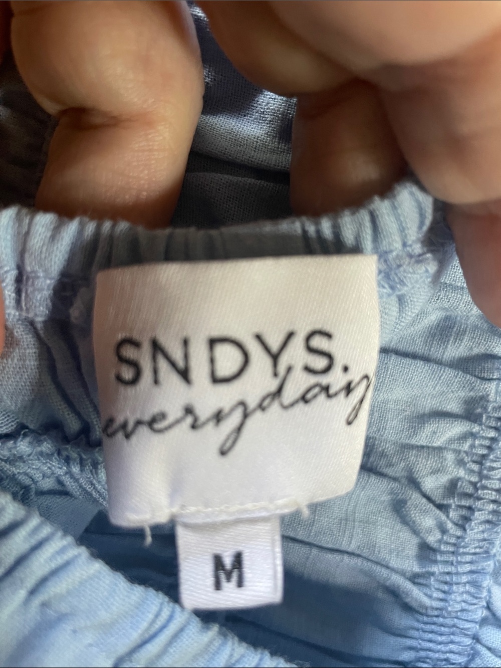 SNDYS. Tahlia Light Blue Spaghetti-Strap Maxi Dress with Tiered Layers - Picture 2 of 7